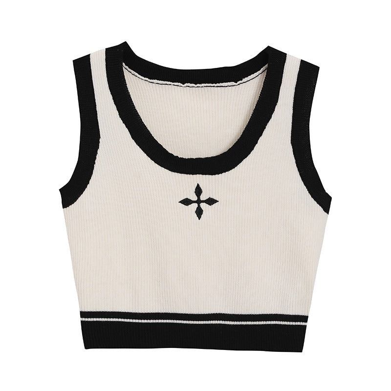 クロスマークリブトップス&リブスカートSET