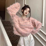 マーブルボーダーモヘアニット