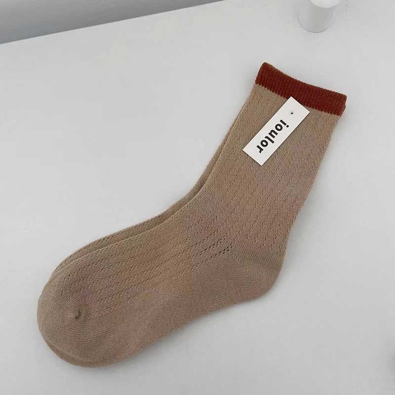 バイカラーデザインリブソックス