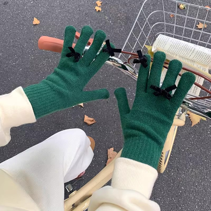 ミニリボンカラー手袋