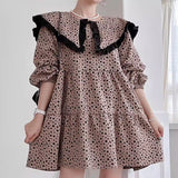 ビッグカラーパターンティアードワンピース