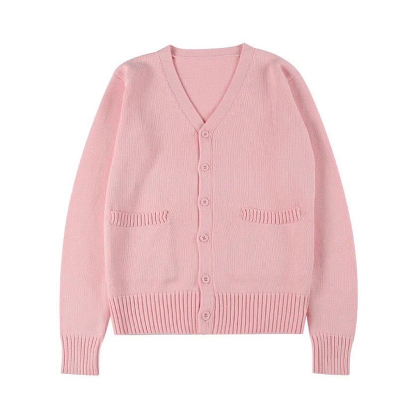 無地カラースクールカーディガン