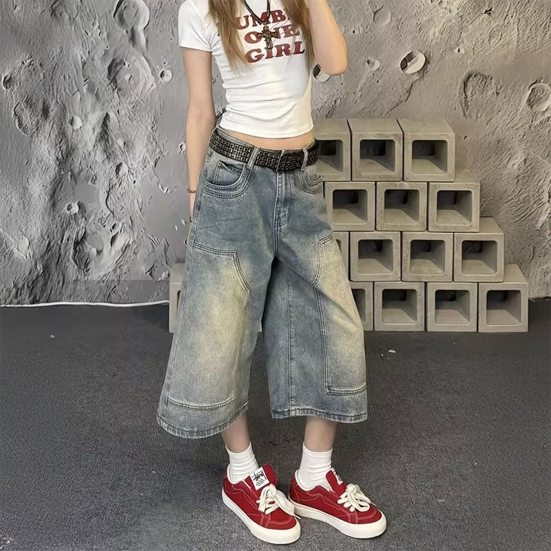 ストリートウォッシュクロップドデニム