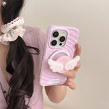 【MagSafe対応】ドットラウンドエンジェルiPhoneケース