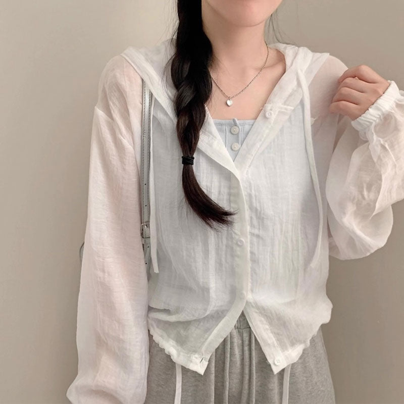 シアーラッシュガードシャツパーカー