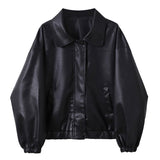 シンプルレザーブルゾン