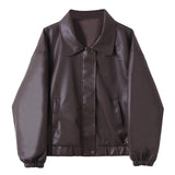 シンプルレザーブルゾン