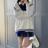 ブルーホワイトニットベスト