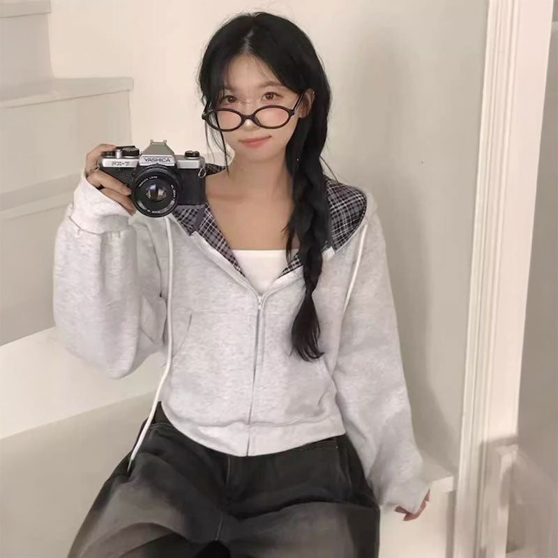 インナーチェックパーカー