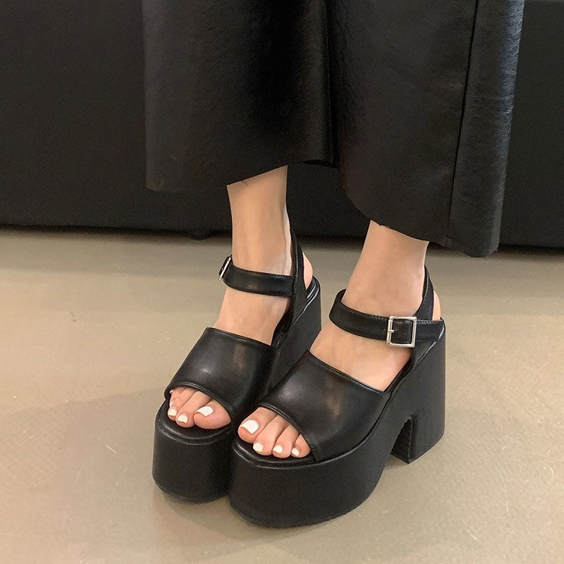 レディシックハイソールサンダル