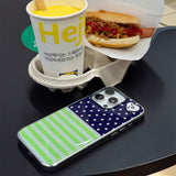 ドットボーダーバイカラーiPhoneケース