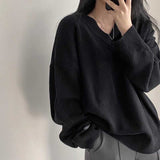 ワンポイントタグVネックニット