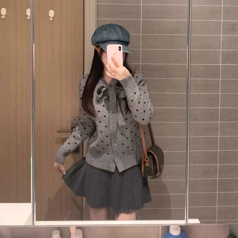 ドットボウタイリボンカーディガン