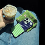 ドットボーダーバイカラーiPhoneケース