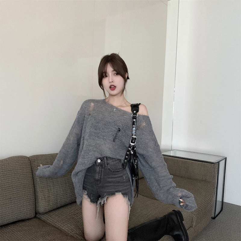 ダメージルーズライトニット