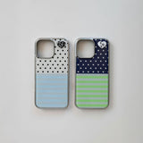 ドットボーダーバイカラーiPhoneケース