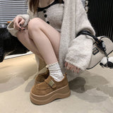 スウェードベルトハイソールローファー