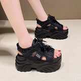 シアーリボンレーススポーツサンダル