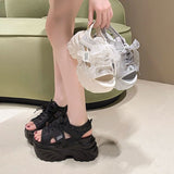 シアーリボンレーススポーツサンダル