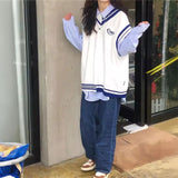 ブルーホワイトニットベスト