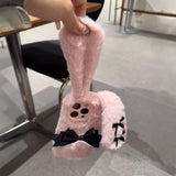 ブラックピンクバニーぬいぐるみiPhoneケース