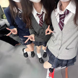 無地カラースクールカーディガン