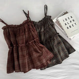 ダークチェックティアードキャミソール