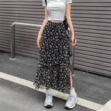 小花スリットロングスカート