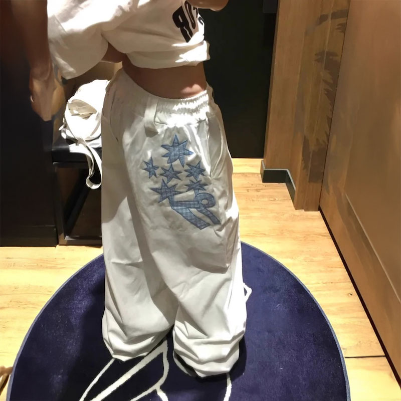 ブルーパッチワイドカーゴパンツ