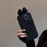 【iPhone17対応】トップリボンツイードiPhoneケース