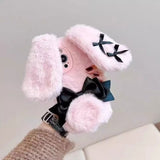 ブラックピンクバニーぬいぐるみiPhoneケース