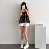 ダークチェックティアードキャミソール