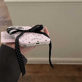 【iPhone17対応】ドットリボンフレンチiPhoneケース