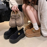 スウェードベルトハイソールローファー