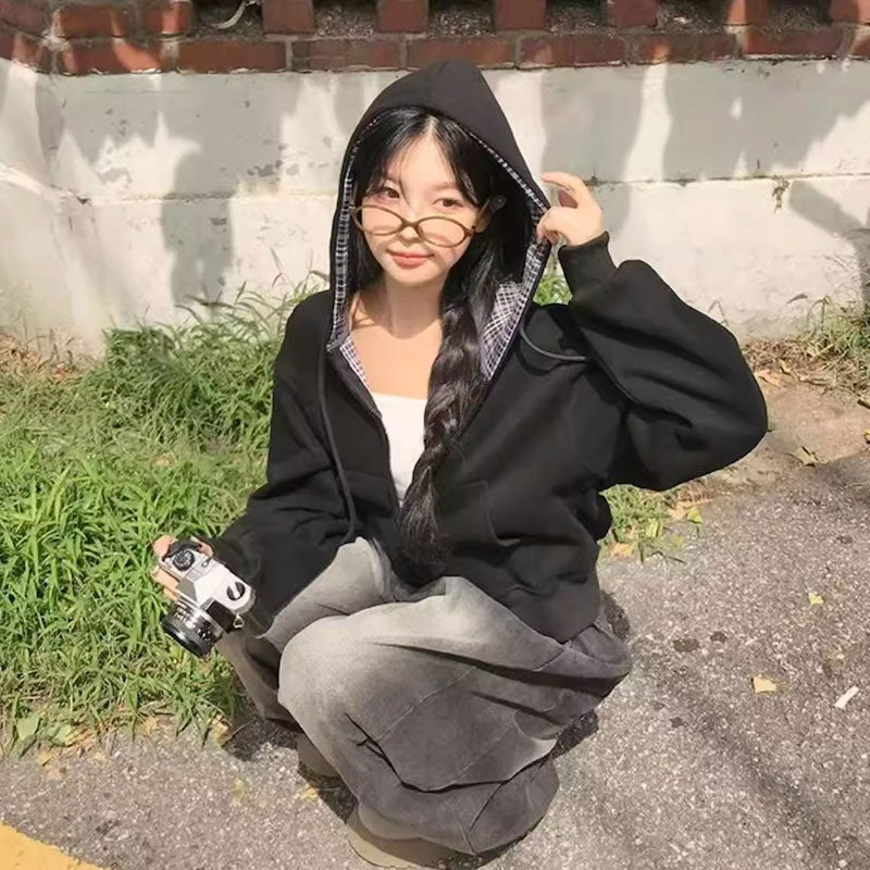 インナーチェックパーカー