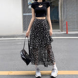 小花スリットロングスカート