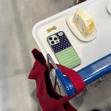 ドットボーダーバイカラーiPhoneケース