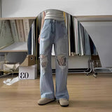 ダメージレースアジャストデニム