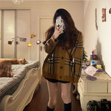 ヴィンテージチェックシャギーカーディガン