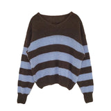 ブルーブラウンボーダーニット