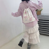 パステルギンガムナップザック