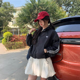 リボンレーストラックウィンドブレーカー