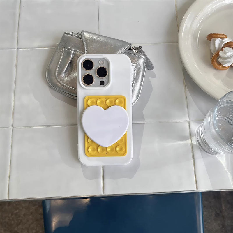 【iPhone17対応】ハートコントラスト吸盤iPhoneケース