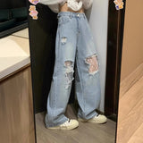 ダメージレースアジャストデニム