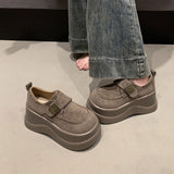 スウェードベルトハイソールローファー