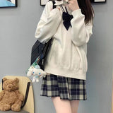 ストライプリブアクセントセーター