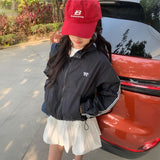 リボンレーストラックウィンドブレーカー