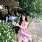 ホルダーネックドロストバルーンワンピース