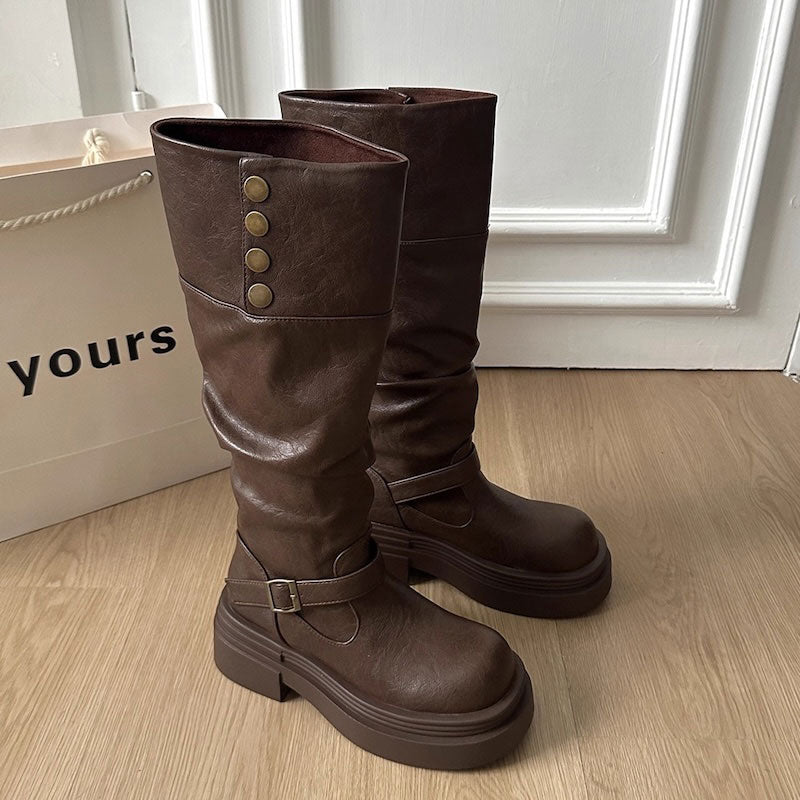 2wayボタンベルトロングブーツ