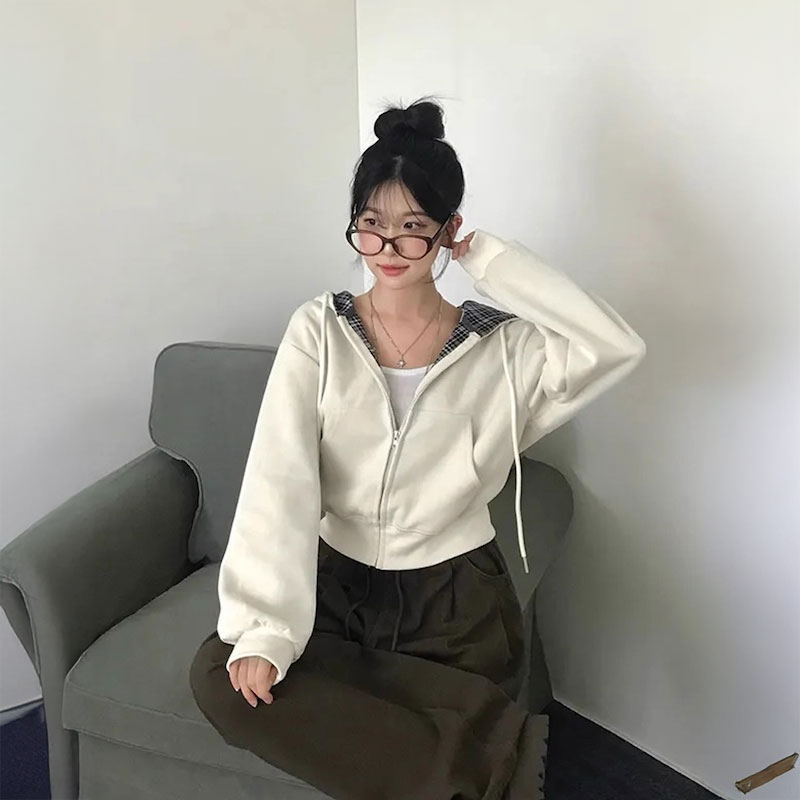 インナーチェックパーカー